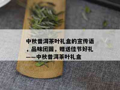 中秋普洱茶叶礼盒的宣传语，品味团圆，赠送佳节好礼——中秋普洱茶叶礼盒