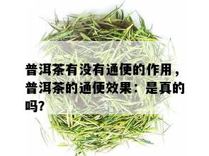 普洱茶有没有通便的作用，普洱茶的通便效果：是真的吗？