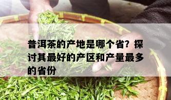 普洱茶的产地是哪个省？探讨其更好的产区和产量最多的省份