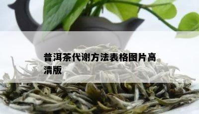 普洱茶代谢方法表格图片高清版