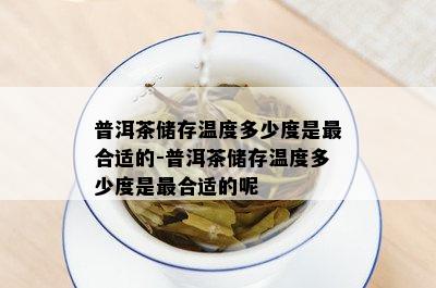 普洱茶储存温度多少度是最合适的-普洱茶储存温度多少度是最合适的呢