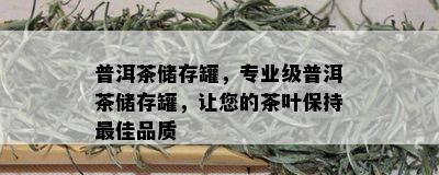 普洱茶储存罐，专业级普洱茶储存罐，让您的茶叶保持更佳品质