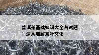 普洱茶基础知识大全与试题：深入理解茶叶文化