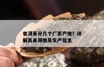 普洱茶分几个厂家产地？详解其来源地及生产信息