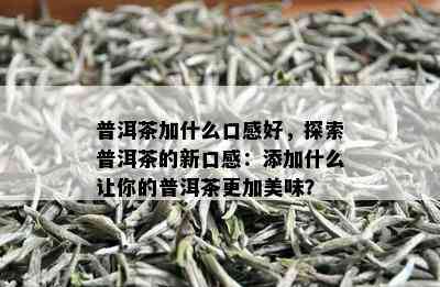 普洱茶加什么口感好，探索普洱茶的新口感：添加什么让你的普洱茶更加美味？