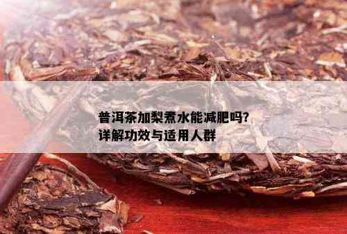 普洱茶加梨煮水能减肥吗？详解功效与适用人群