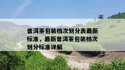 普洱茶包装档次划分表最新标准，最新普洱茶包装档次划分标准详解