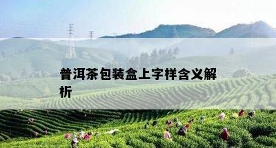 普洱茶包装盒上字样含义解析