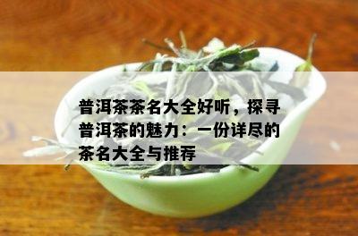 普洱茶茶名大全好听，探寻普洱茶的魅力：一份详尽的茶名大全与推荐