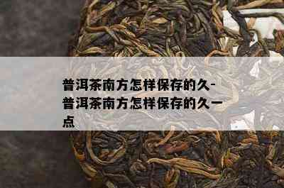 普洱茶南方怎样保存的久-普洱茶南方怎样保存的久一点