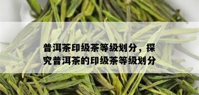 普洱茶印级茶等级划分，探究普洱茶的印级茶等级划分