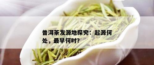 普洱茶发源地探究：起源何处，最早何时？