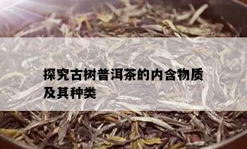 探究古树普洱茶的内含物质及其种类