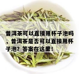 普洱茶可以直接用杯子泡吗，普洱茶是否可以直接用杯子泡？答案在这里！