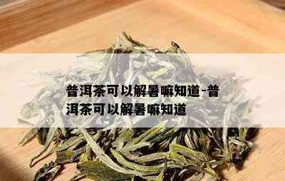 普洱茶可以解暑嘛知道-普洱茶可以解暑嘛知道