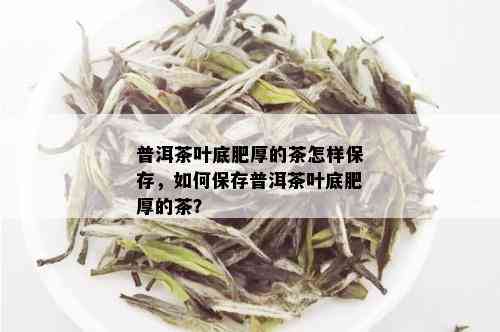 普洱茶叶底肥厚的茶怎样保存，如何保存普洱茶叶底肥厚的茶？