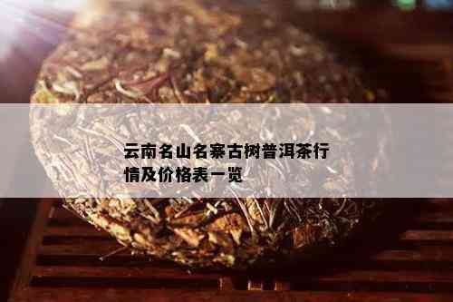 云南名山名寨古树普洱茶行情及价格表一览