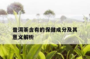 普洱茶含有的保健成分及其意义解析