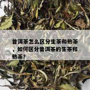 普洱茶怎么区分生茶和熟茶，如何区分普洱茶的生茶和熟茶？