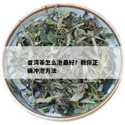 普洱茶怎么泡更好？教你正确冲泡方法