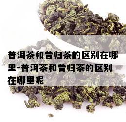 普洱茶和昔归茶的区别在哪里-普洱茶和昔归茶的区别在哪里呢