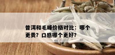 普洱和毛峰价格对比：哪个更贵？口感哪个更好？