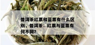 普洱茶红票和蓝票有什么区别，普洱茶：红票与蓝票有何不同？