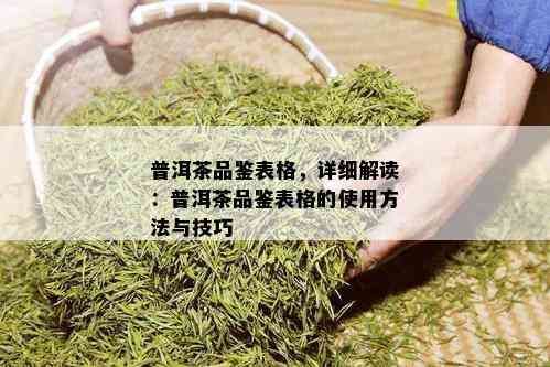 普洱茶品鉴表格，详细解读：普洱茶品鉴表格的使用方法与技巧