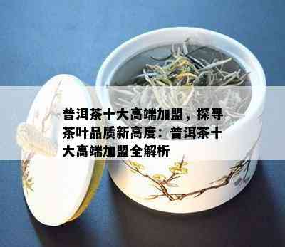 普洱茶十大高端加盟，探寻茶叶品质新高度：普洱茶十大高端加盟全解析