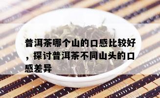 普洱茶哪个山的口感比较好，探讨普洱茶不同山头的口感差异