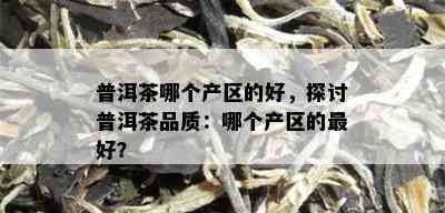 普洱茶哪个产区的好，探讨普洱茶品质：哪个产区的更好？