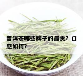 普洱茶哪些牌子的最贵？口感如何？