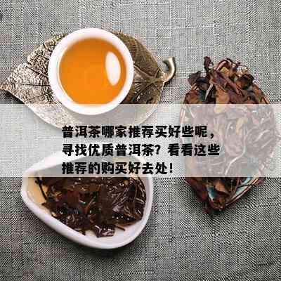 普洱茶哪家推荐买好些呢，寻找优质普洱茶？看看这些推荐的购买好去处！