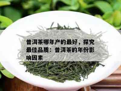 普洱茶哪年产的更好，探究更佳品质：普洱茶的年份影响因素