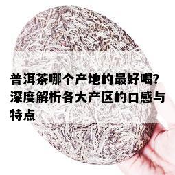 普洱茶哪个产地的更好喝？深度解析各大产区的口感与特点