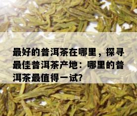 更好的普洱茶在哪里，探寻更佳普洱茶产地：哪里的普洱茶最值得一试？