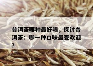 普洱茶哪种更好喝，探讨普洱茶：哪一种口味更受欢迎？