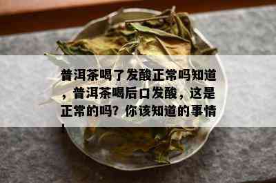 普洱茶喝了发酸正常吗知道，普洱茶喝后口发酸，这是正常的吗？你该知道的事情！