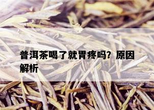 普洱茶喝了就胃疼吗？原因解析