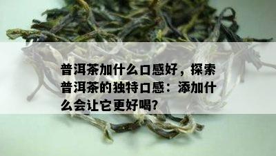 普洱茶加什么口感好，探索普洱茶的独特口感：添加什么会让它更好喝？