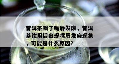 普洱茶喝了嘴唇发麻，普洱茶饮用后出现嘴唇发麻现象，可能是什么原因？