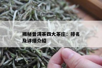 揭秘普洱茶四大茶庄：排名及详细介绍