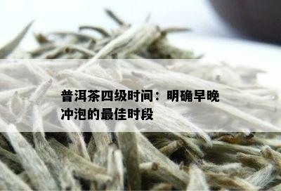 普洱茶四级时间：明确早晚冲泡的更佳时段