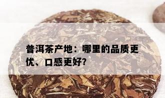 普洱茶产地：哪里的品质更优、口感更好？