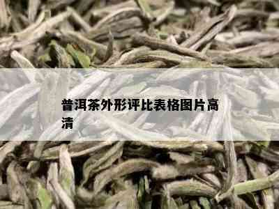 普洱茶外形评比表格图片高清