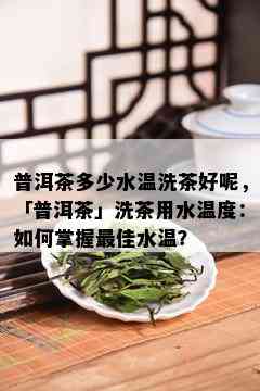 普洱茶多少水温洗茶好呢，「普洱茶」洗茶用水温度：如何掌握更佳水温？