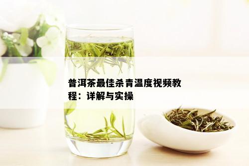 普洱茶更佳杀青温度视频教程：详解与实操