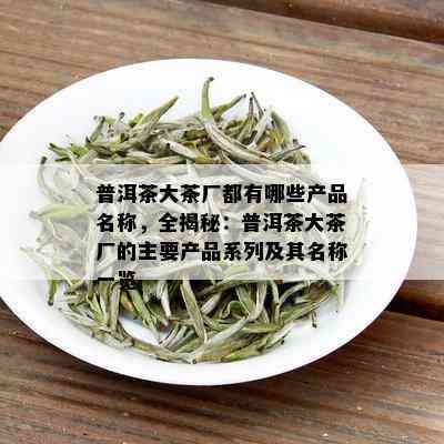 普洱茶大茶厂都有哪些产品名称，全揭秘：普洱茶大茶厂的主要产品系列及其名称一览