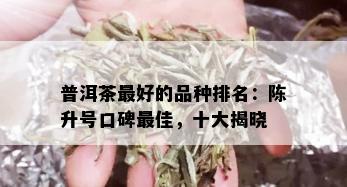 普洱茶更好的品种排名：陈升号口碑更佳，十大揭晓