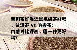 普洱茶好喝还是毛尖茶好喝，普洱茶 vs 毛尖茶：口感对比评测，哪一种更好喝？